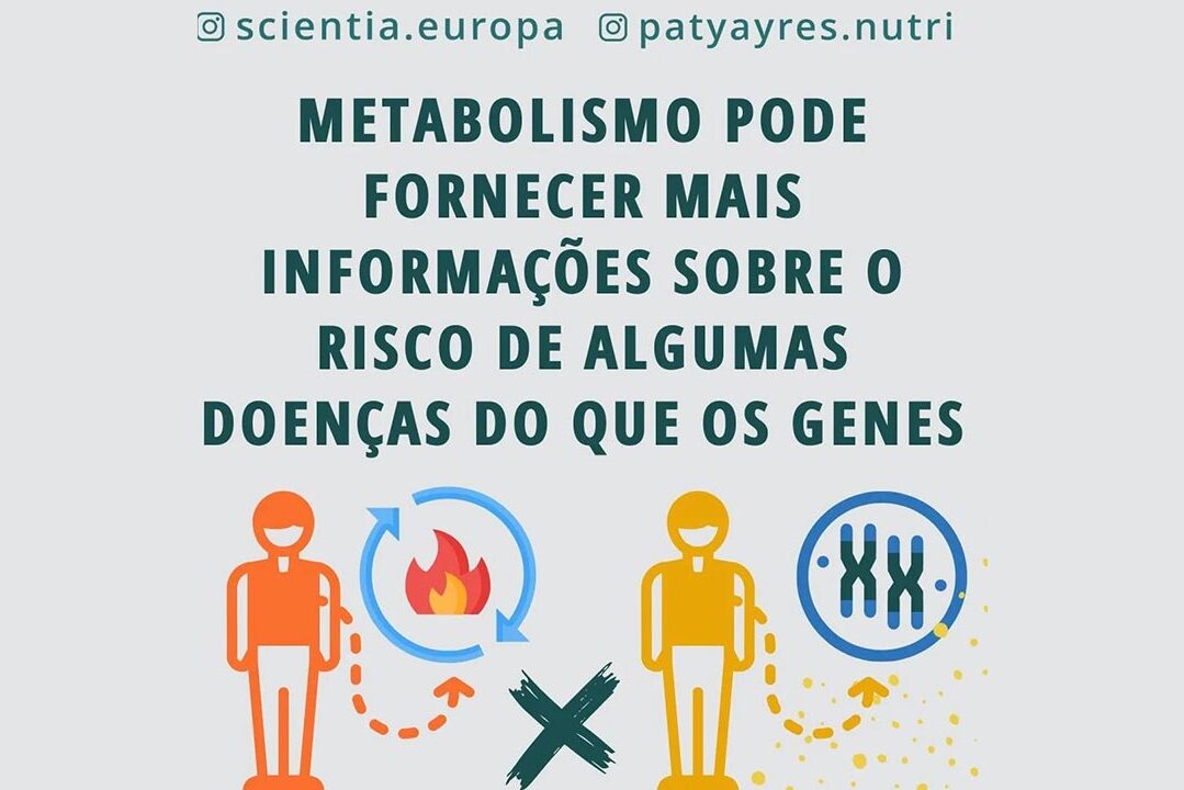 Metabolismo pode fornecer mias informações sobre o risco de algumas doenças do que os genes. Metabolismo pode fornecer mias informações sobre o risco de algumas doenças do que os genes, por Paty Ayres